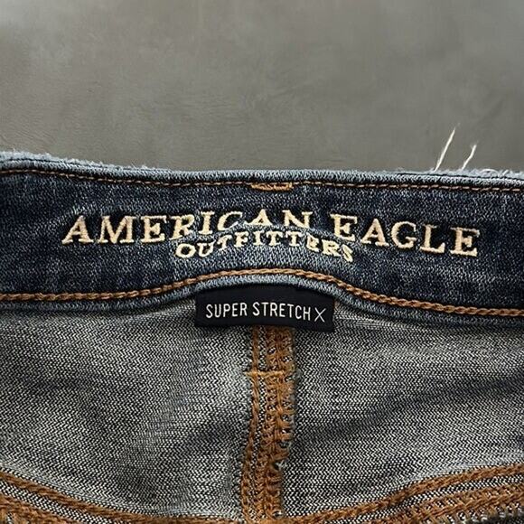 American Eagle Jeans Womens 4 Highest Rise Jegging Super Stretch X Rips Grunge - Picture 10 of 13